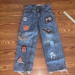 PACO Sport Baggy Basketball Jersey‎ Patch Embroidered Denim Jeans kid 10 Vintage